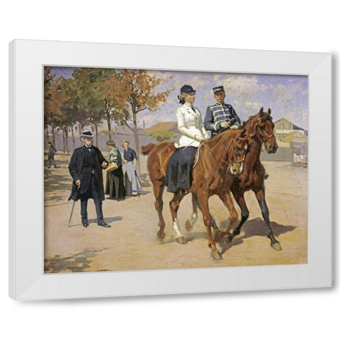The Morning Ride White Modern Wood Framed Art Print by Henningsen, Erik