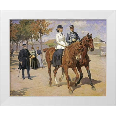 The Morning Ride White Modern Wood Framed Art Print by Henningsen, Erik