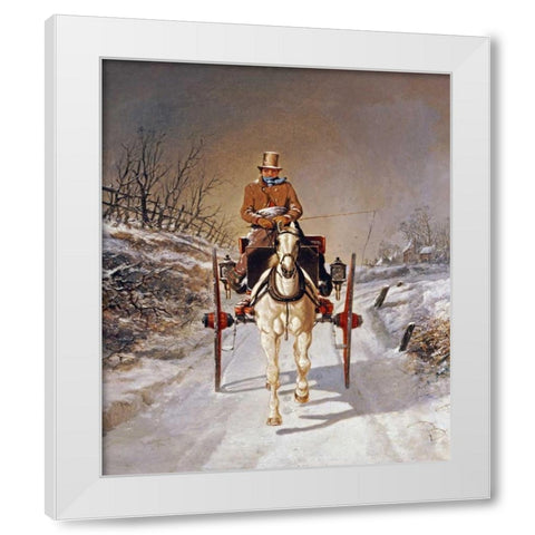 A Winters Drive White Modern Wood Framed Art Print by Herring, Benjamin
