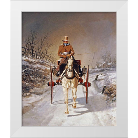 A Winters Drive White Modern Wood Framed Art Print by Herring, Benjamin