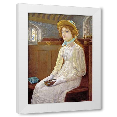Faith White Modern Wood Framed Art Print by Hughes, Arthur