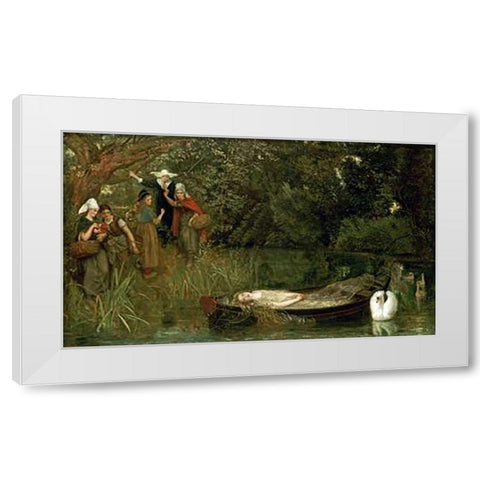 The Lady of Shalott White Modern Wood Framed Art Print by Hughes, Arthur