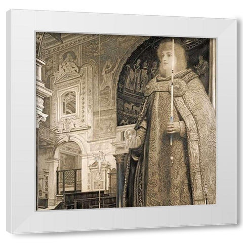 Requiem White Modern Wood Framed Art Print by Khnopff, Fernand