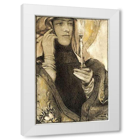 Incense White Modern Wood Framed Art Print by Khnopff, Fernand