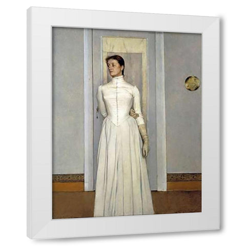 Portrait of Marguerite White Modern Wood Framed Art Print by Khnopff, Fernand