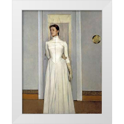 Portrait of Marguerite White Modern Wood Framed Art Print by Khnopff, Fernand