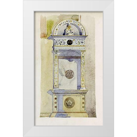 Certosa di Pavia, Study of a Jesuit Altar White Modern Wood Framed Art Print by Mackintosh, Charles Rennie