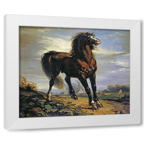 The Horse White Modern Wood Framed Art Print by Millet, Jean-Francois