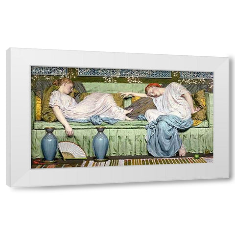 Apples White Modern Wood Framed Art Print by Moore, Albert Joseph