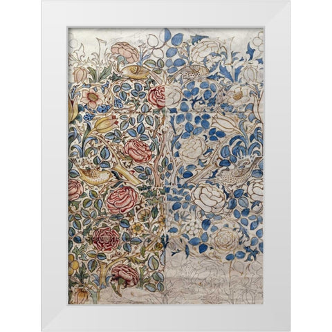 Design For Chintz: Rose White Modern Wood Framed Art Print by Morris, William