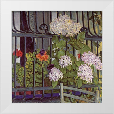 Geranium White Modern Wood Framed Art Print by Moser, Koloman