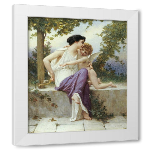 LAmour Desarme White Modern Wood Framed Art Print by Seignac, Guillaume