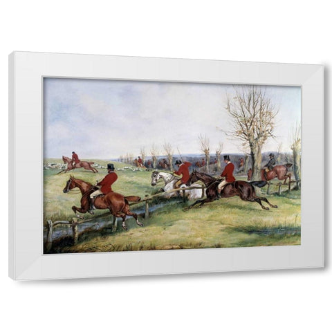 Gone Away White Modern Wood Framed Art Print by Alken, Henry Thomas