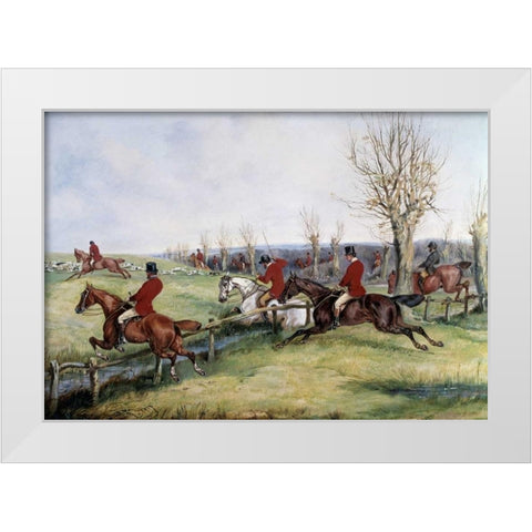 Gone Away White Modern Wood Framed Art Print by Alken, Henry Thomas