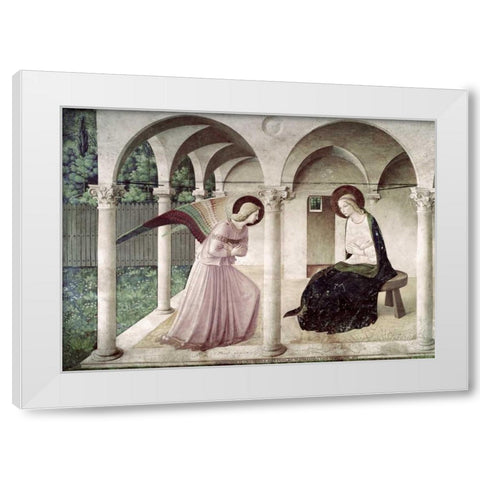 Annunciation White Modern Wood Framed Art Print by Angelico, Fra