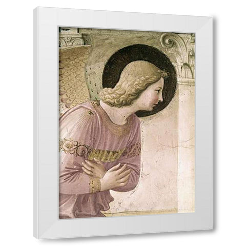 Annunciation - Detail 3 White Modern Wood Framed Art Print by Angelico, Fra