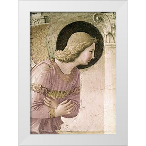 Annunciation - Detail 3 White Modern Wood Framed Art Print by Angelico, Fra