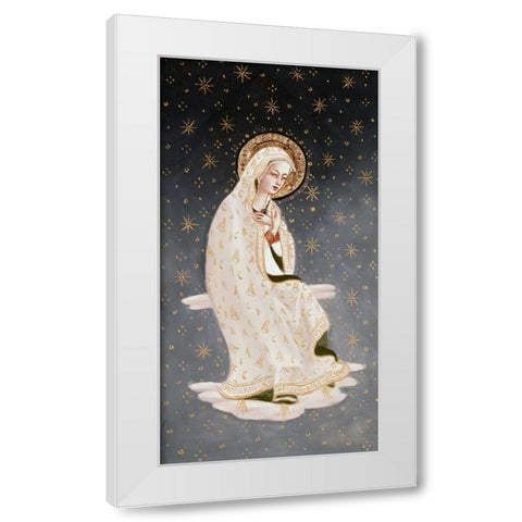 Madonna of The Peace White Modern Wood Framed Art Print by Angelico, Fra