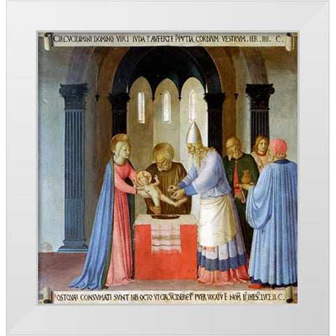 Story of The Life of Museumist Circumcision of Jesus White Modern Wood Framed Art Print by Angelico, Fra