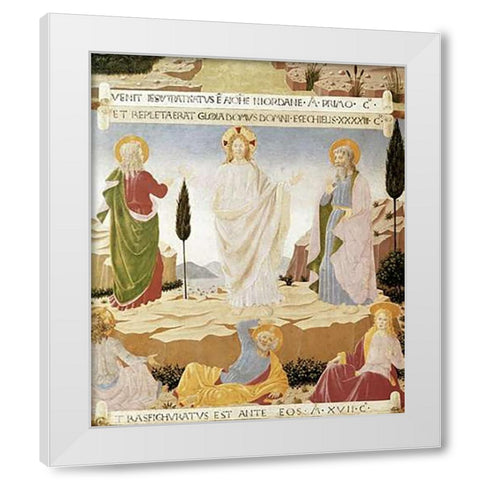 Transfiguration White Modern Wood Framed Art Print by Angelico, Fra