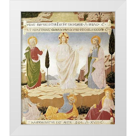 Transfiguration White Modern Wood Framed Art Print by Angelico, Fra