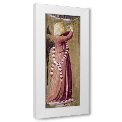 Two Angels - (Detail #2) White Modern Wood Framed Art Print by Angelico, Fra