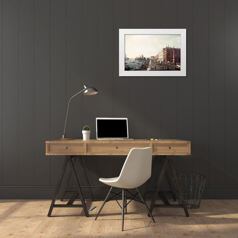 View of Molo In Venice #1 White Modern Wood Framed Art Print by Bellotto, Bernardo