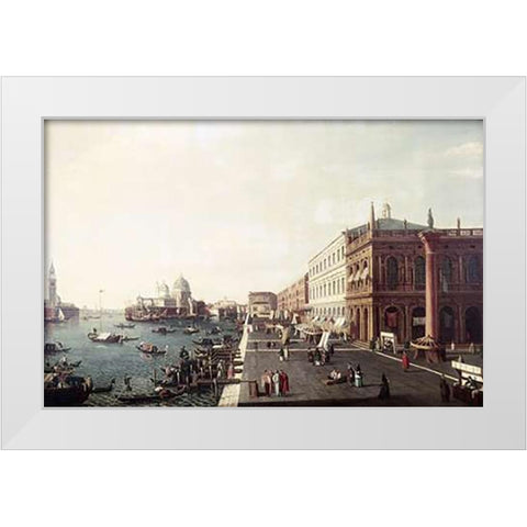 View of Molo In Venice #1 White Modern Wood Framed Art Print by Bellotto, Bernardo