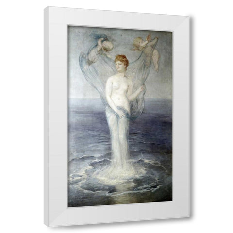 Birth of Venus White Modern Wood Framed Art Print by Bocklin, Arnold