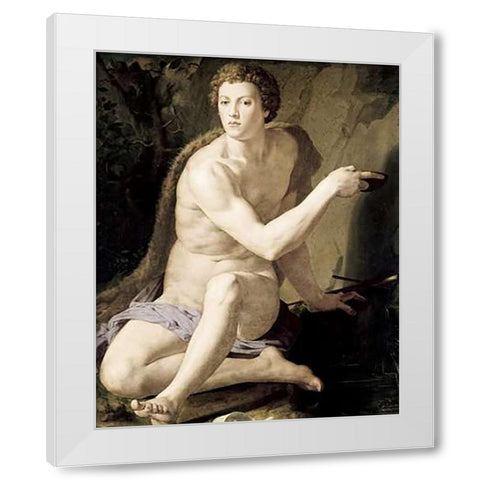 St. John The Baptist White Modern Wood Framed Art Print by Bronzino, Agnolo
