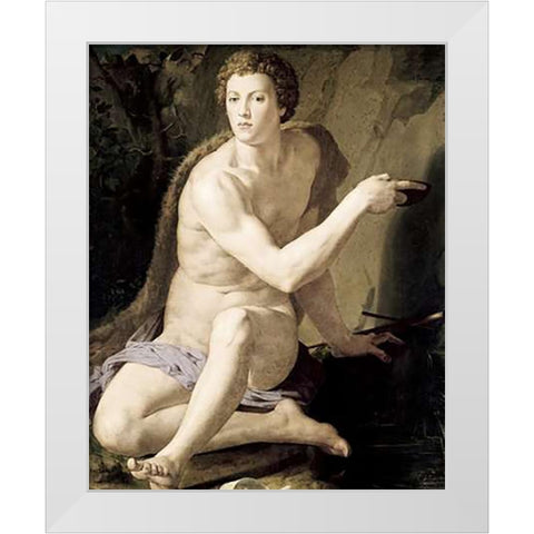 St. John The Baptist White Modern Wood Framed Art Print by Bronzino, Agnolo