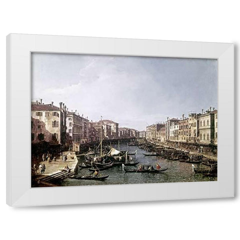 Grand Canal, Venice White Modern Wood Framed Art Print by Canaletto