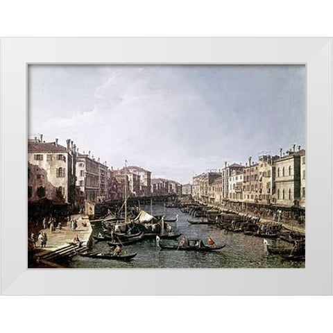 Grand Canal, Venice White Modern Wood Framed Art Print by Canaletto