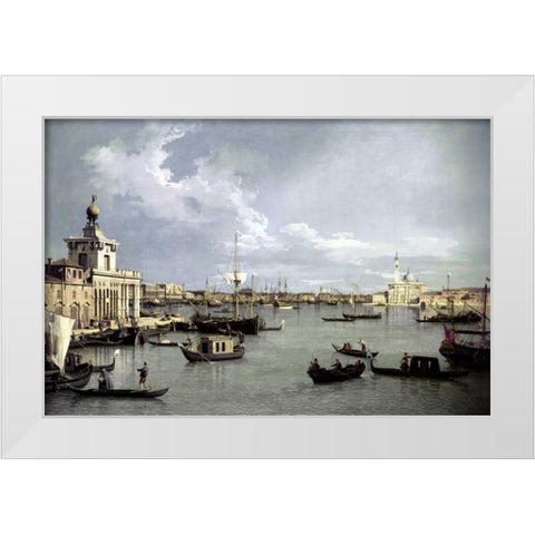 In Venice White Modern Wood Framed Art Print by Canaletto