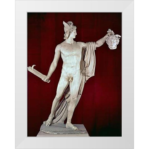 Perseus With The Head of Medusa White Modern Wood Framed Art Print by Canova, Antonio