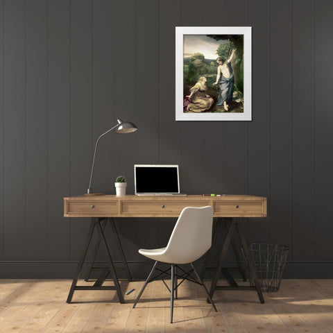 Noli Me Tangere White Modern Wood Framed Art Print by Correggio