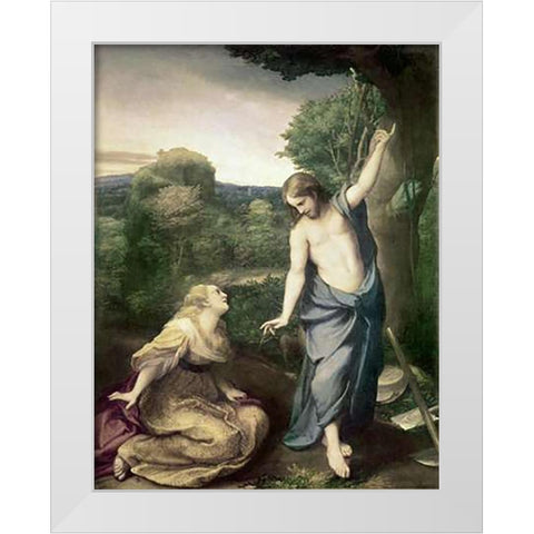 Noli Me Tangere White Modern Wood Framed Art Print by Correggio