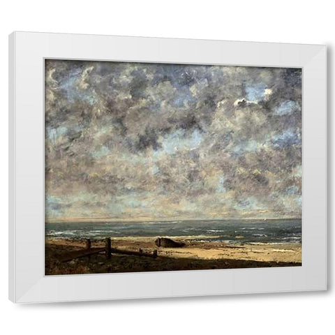 La Mersea White Modern Wood Framed Art Print by Courbet, Gustave