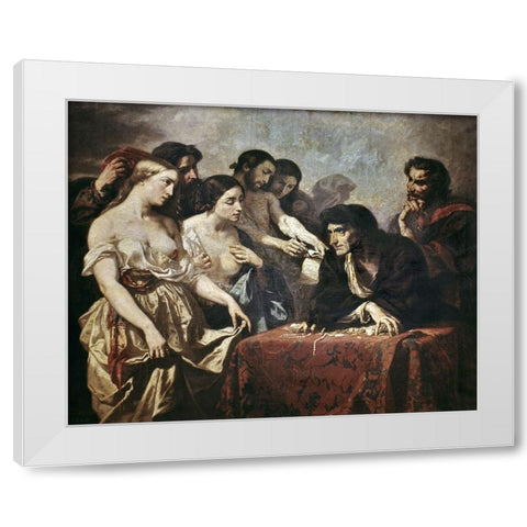 Love To The Highest Bidder White Modern Wood Framed Art Print by Couture, Thomas