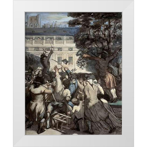 Camille Moulin at The Royal Palace White Modern Wood Framed Art Print by Daumier, Honore