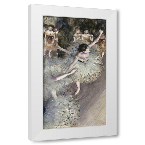 Danseuse Basculant - Danseuse Verte White Modern Wood Framed Art Print by Degas, Edgar