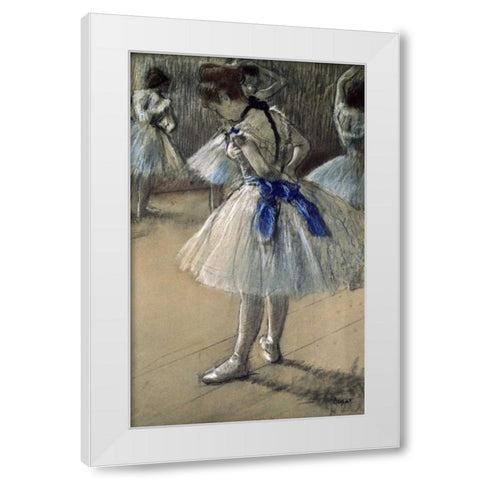 Danseuse, Dancer, Pastel/Char/Chalk White Modern Wood Framed Art Print by Degas, Edgar