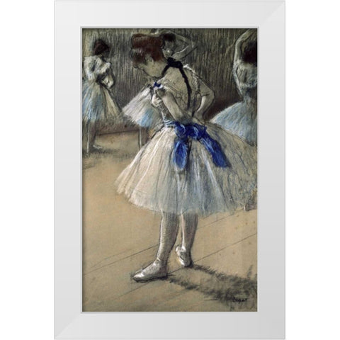 Danseuse, Dancer, Pastel/Char/Chalk White Modern Wood Framed Art Print by Degas, Edgar