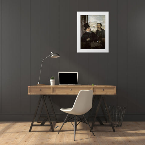 Degas and Evariste De Valernes White Modern Wood Framed Art Print by Degas, Edgar