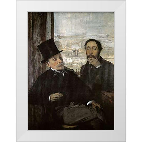 Degas and Evariste De Valernes White Modern Wood Framed Art Print by Degas, Edgar