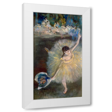 End of the Arabesque, c. 1877 White Modern Wood Framed Art Print by Degas, Edgar