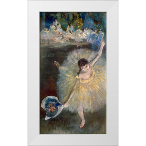 End of the Arabesque, c. 1877 White Modern Wood Framed Art Print by Degas, Edgar