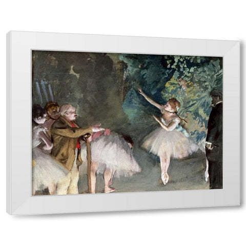 Repetition de Ballet White Modern Wood Framed Art Print by Degas, Edgar