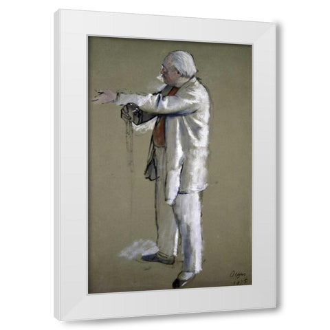 The Ballet Master White Modern Wood Framed Art Print by Degas, Edgar