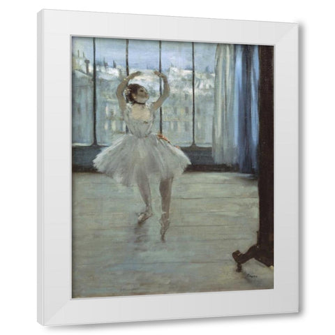 The Dancer at the Studio White Modern Wood Framed Art Print by Degas, Edgar
